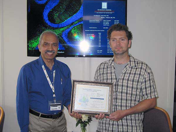 Becker lab group with sustainable lab certificate