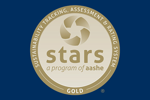 a gold "STARS" seal representing the sustainability tracking, assessment, and rating system